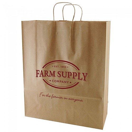 Photo of 50% Recycled Natural Kraft Shopping Bags   16" X 19.25"