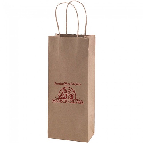 Photo of 50% Recycled Natural Kraft Shopping Bags   5.25" X 13"