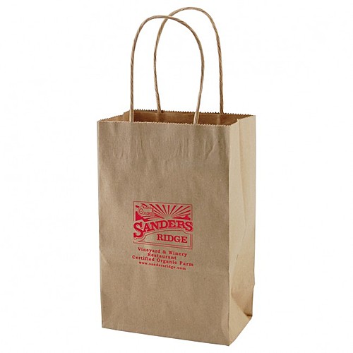 Photo of 50% Recycled Natural Kraft Shopping Bags   5.25" X 8.5"