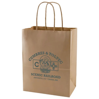 50% Recycled Natural Kraft Shopping Bags   8" X 10.5"