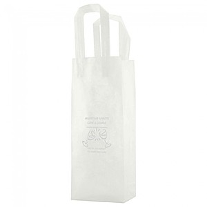 Photo of Clear Frosted Tri Fold Handle Shopping Bags   5.25" X 13"