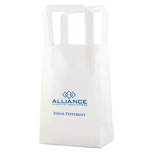 Photo of Clear Frosted Tri Fold Handle Shopping Bags   5" X 7.5"