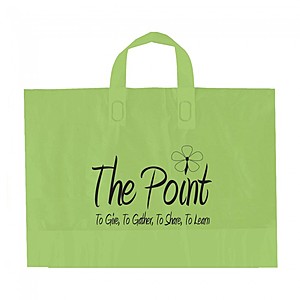 Photo of Color Frosted Soft Loop Handle Bags   12" X 10"