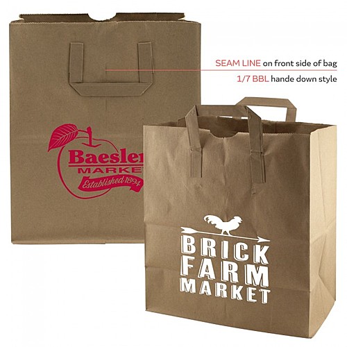 Photo of Flat Handle Paper Bag   12" X 14"
