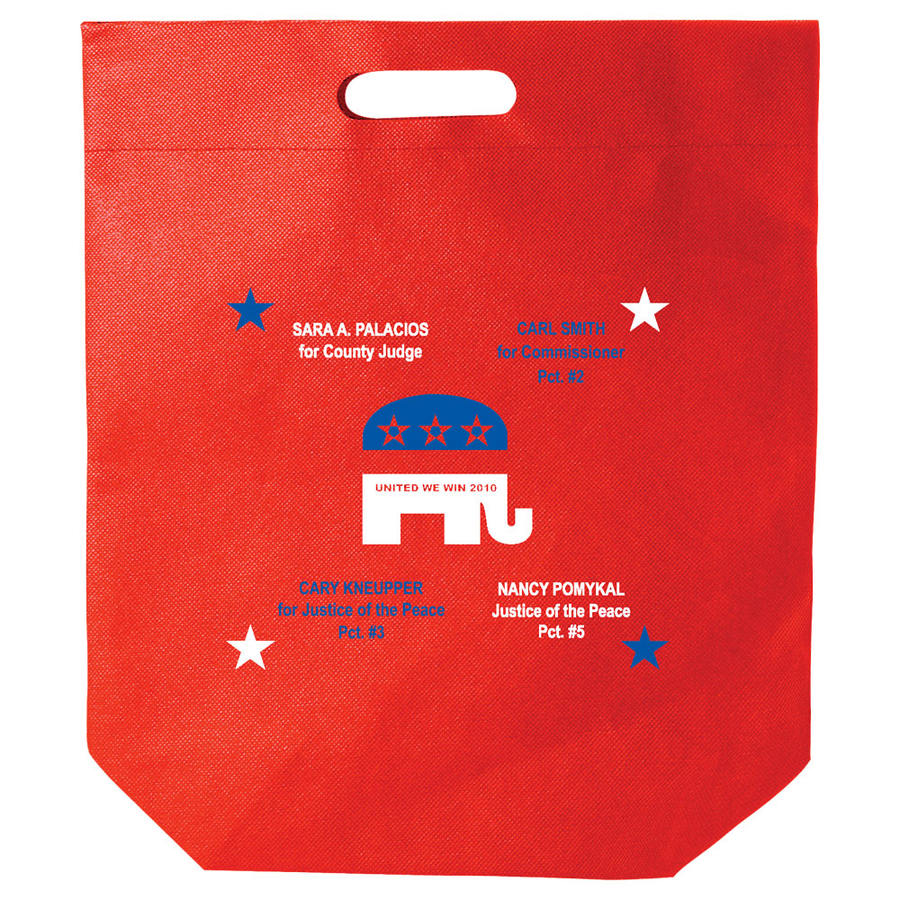 Red color option for Nw Die Cut Handle Bag   15" X 18"