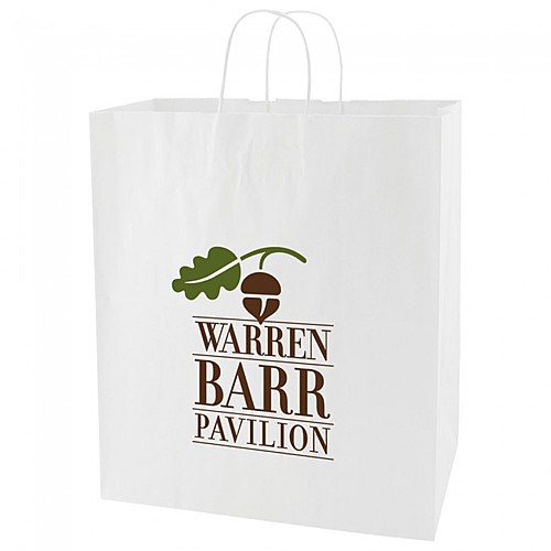 Photo of White Kraft Shopping Bags   16" X 19.25"