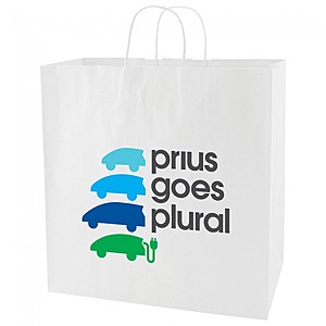 Photo of White Kraft Shopping Bags   18" X 18.75"