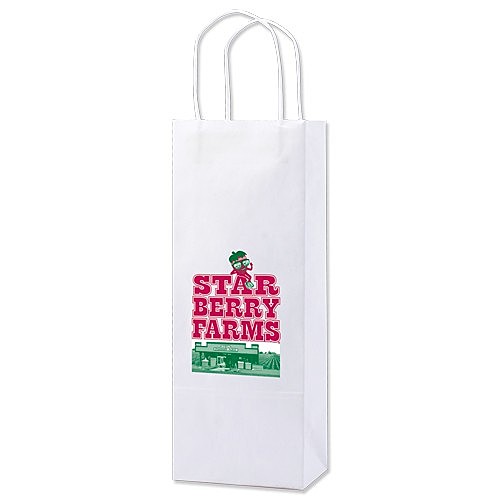 Photo of White Kraft Shopping Bags   5.25" X 13"