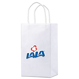 Photo of White Kraft Shopping Bags   5.25" X 8.5"