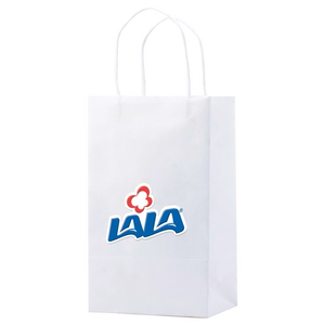 Photo of White Kraft Shopping Bags   5.25" X 8.5"