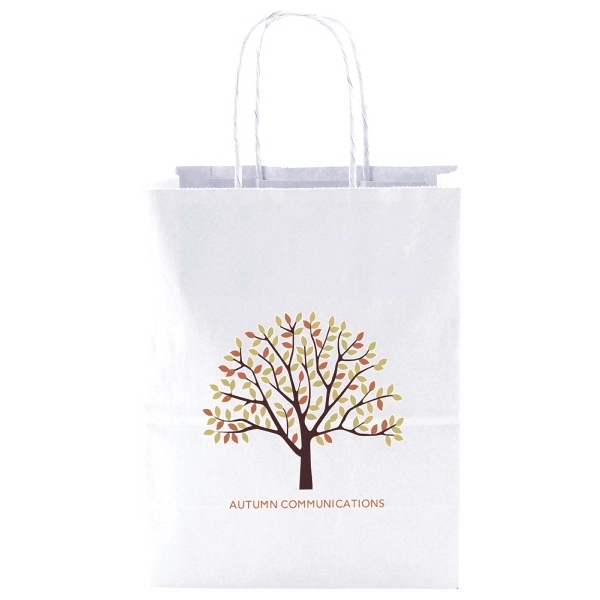 White color option for White Kraft Shopping Bags   8" X 10.5"