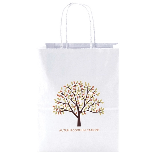 Main photo of White Kraft Shopping Bags   8" X 10.5"