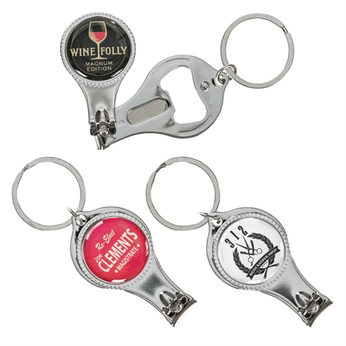 Main photo of Round Nail Clipper W/Bottle Opener Keyring