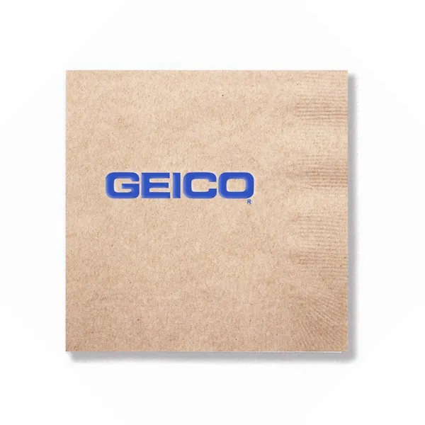 Kraft Brown color option for Foil Stamped 1 Ply Kraft Beverage Napkin