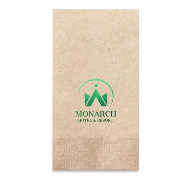 Kraft Brown color option for Foil Stamped 1 Ply Kraft Dinner Napkin 1/8 Fold