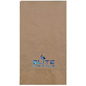 Photo of Foil Stamped 1 Ply Kraft Dinner Napkin 1/8 Fold