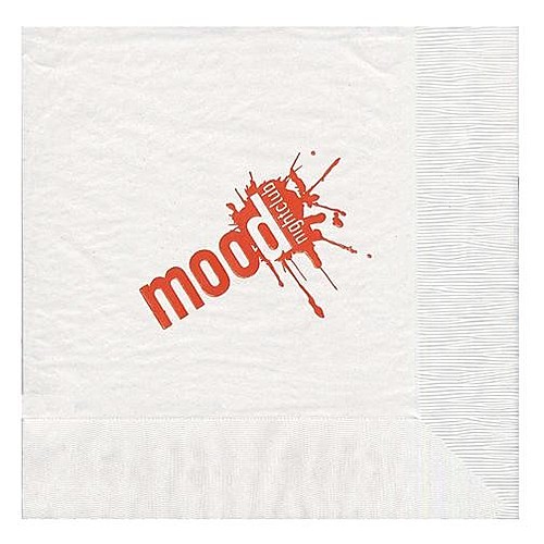 Photo of Foil Stamped 1/4 Fold White Dinner Napkin