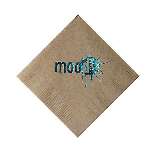 Photo of Foil Stamped 2 Ply Kraft Beverage Napkin