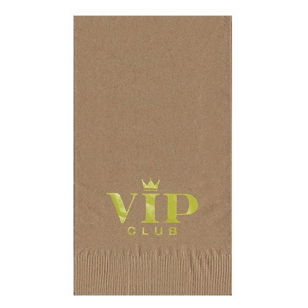 Kraft Brown color option for Foil Stamped 2 Ply Kraft Dinner Napkin 1/8 Fold