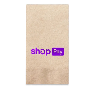 Photo of Foil Stamped 2 Ply Kraft Dinner Napkin 1/8 Fold