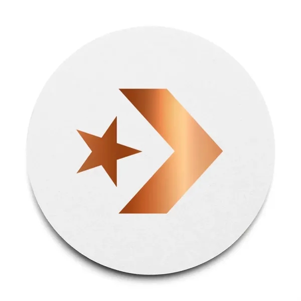 White color option for Foil Stamped 40 Pt., 3.5" Round White High Density Coaster