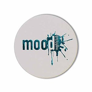 Photo of Foil Stamped 40 Pt., 3.5" Round White High Density Coaster