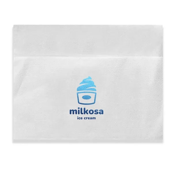 White color option for Foil Stamped Bleached Napkin Single Ply, 3/4 Fold