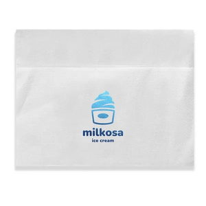 Photo of Foil Stamped Bleached Napkin Single Ply, 3/4 Fold