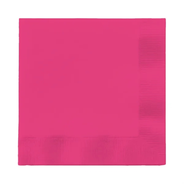 Hot Magenta Pink color option for Foil Stamped Colored Dinner Napkins, 1/4 Fold