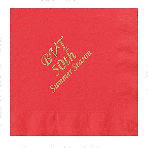 Photo of Foil Stamped Colored Dinner Napkins, 1/4 Fold