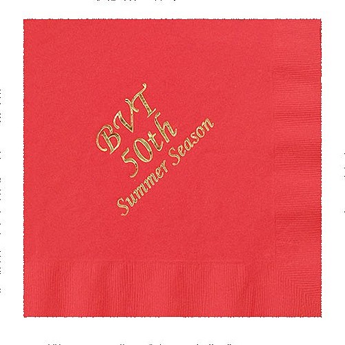 Main photo of Foil Stamped Colored Dinner Napkins, 1/4 Fold