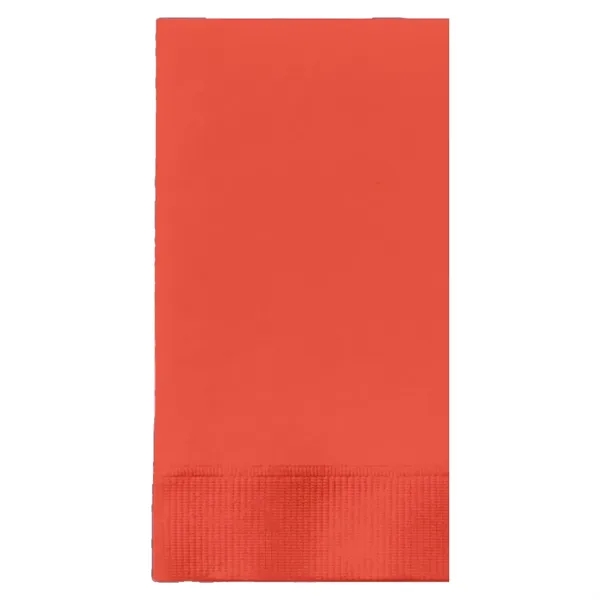 Coral Orange color option for Foil Stamped Colored Dinner Napkins, 1/8 Fold