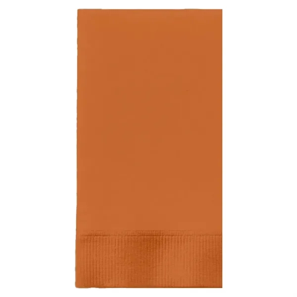 Pumpkin Spice Orange color option for Foil Stamped Colored Dinner Napkins, 1/8 Fold