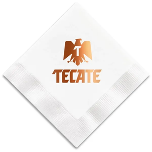 Photo of Foil Stamped White Beverage Napkin