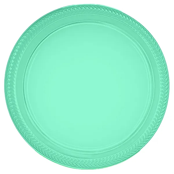 Fresh Mint Green color option for Plastic Plates, 7" Round