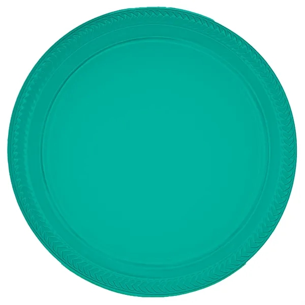 Teal Lagoon Blue color option for Plastic Plates, 7" Round