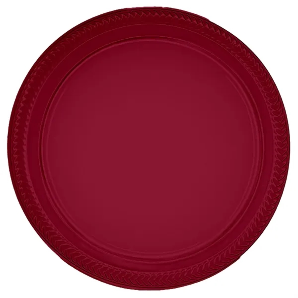 Burgundy Red color option for Plastic Plates, 9" Round