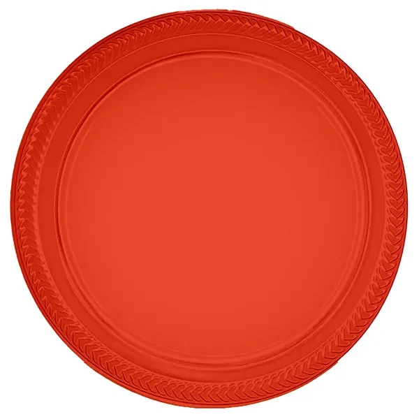 Coral Orange color option for Plastic Plates, 9" Round