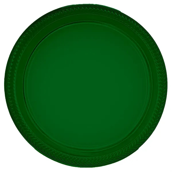 Emerald Green color option for Plastic Plates, 9" Round