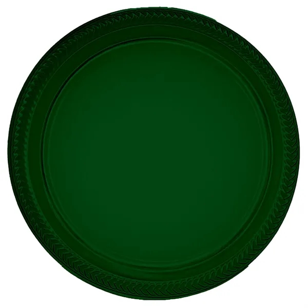 Hunter Green color option for Plastic Plates, 9" Round