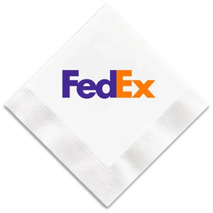 Photo of White Beverage Napkin, Coin Edge Embossing