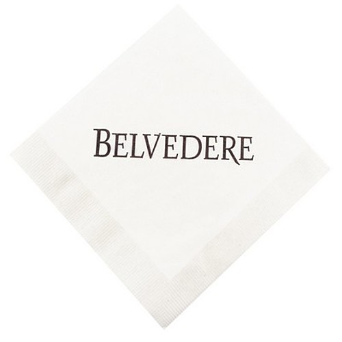 Main photo of White Beverage Napkin, Coin Edge Embossing