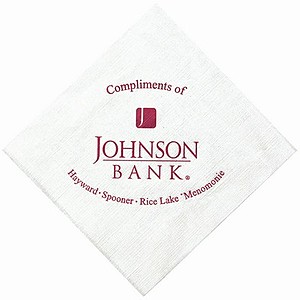Photo of White Beverage Napkin, Linen Embossing