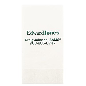 Photo of White Dinner Napkin, 1/8 Fold, Coin Edge Embossing