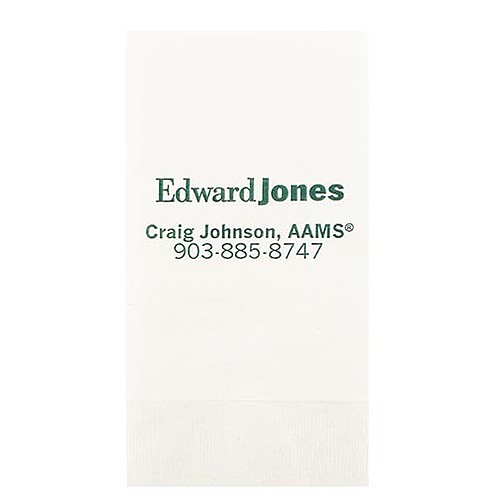 Main photo of White Dinner Napkin, 1/8 Fold, Coin Edge Embossing