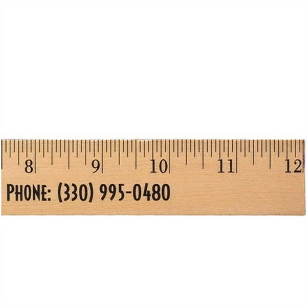 Wood color option for 12" Clear Lacquer Wood Ruler   English Scale
