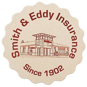 Photo of 40 Pt. 3.625" Round Scalloped Coaster White High Density Coasters