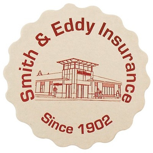 Main photo of 40 Pt. 3.625" Round Scalloped Coaster White High Density Coasters