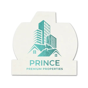 Photo of Foil Stamped 40 Pt., 3.5" #1   White High Density Coasters