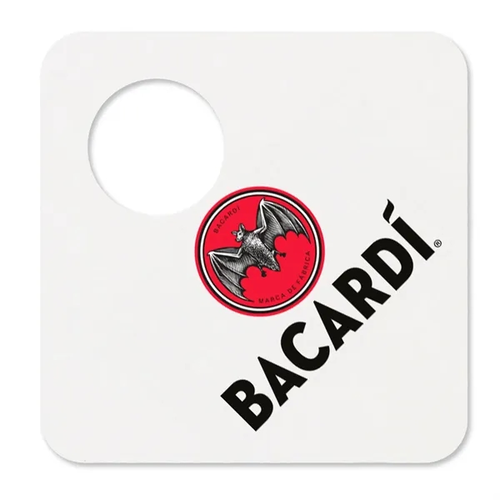Main photo of Digital 40 Pt. 4" Bottle Place Holder   White High Density Coasters